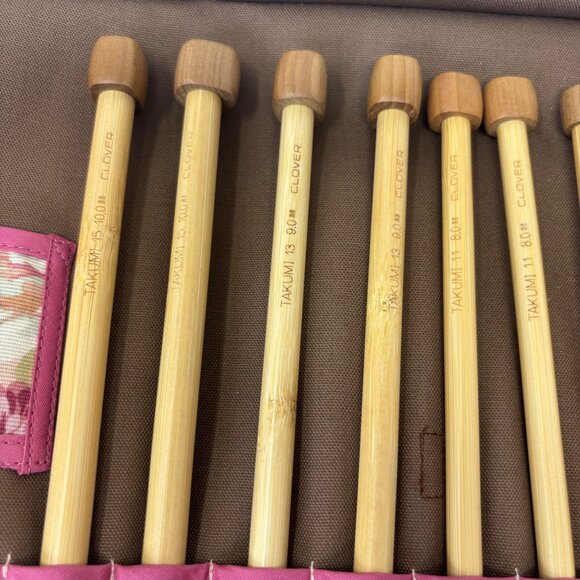 Clover Takumi Knitting Needle Set with Clover Rolling Needle Organizer - Picture 4 of 7